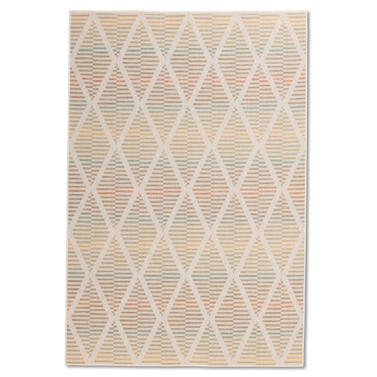 Summer Meadow Beige Diamond Outdoor Rug - Erbanica