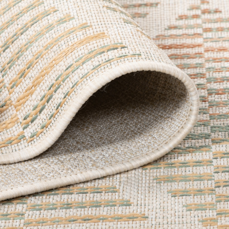Summer Meadow Beige Diamond Outdoor Rug - Erbanica