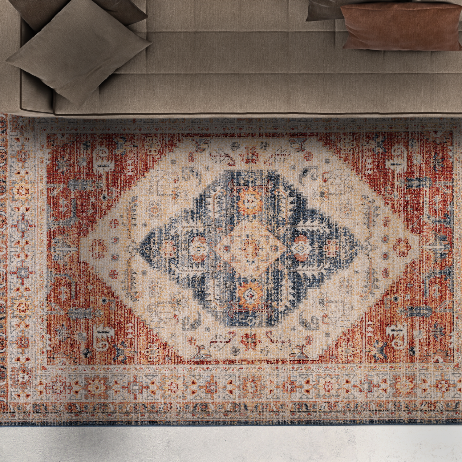 Salsa Transitional Red Premium Soft Touch Indoor Rug for Living Room, Bedroom, Kids' Room and Office - Easy to Clean, Extra Durable, and UV Protected for Indoor-Outdoor use 