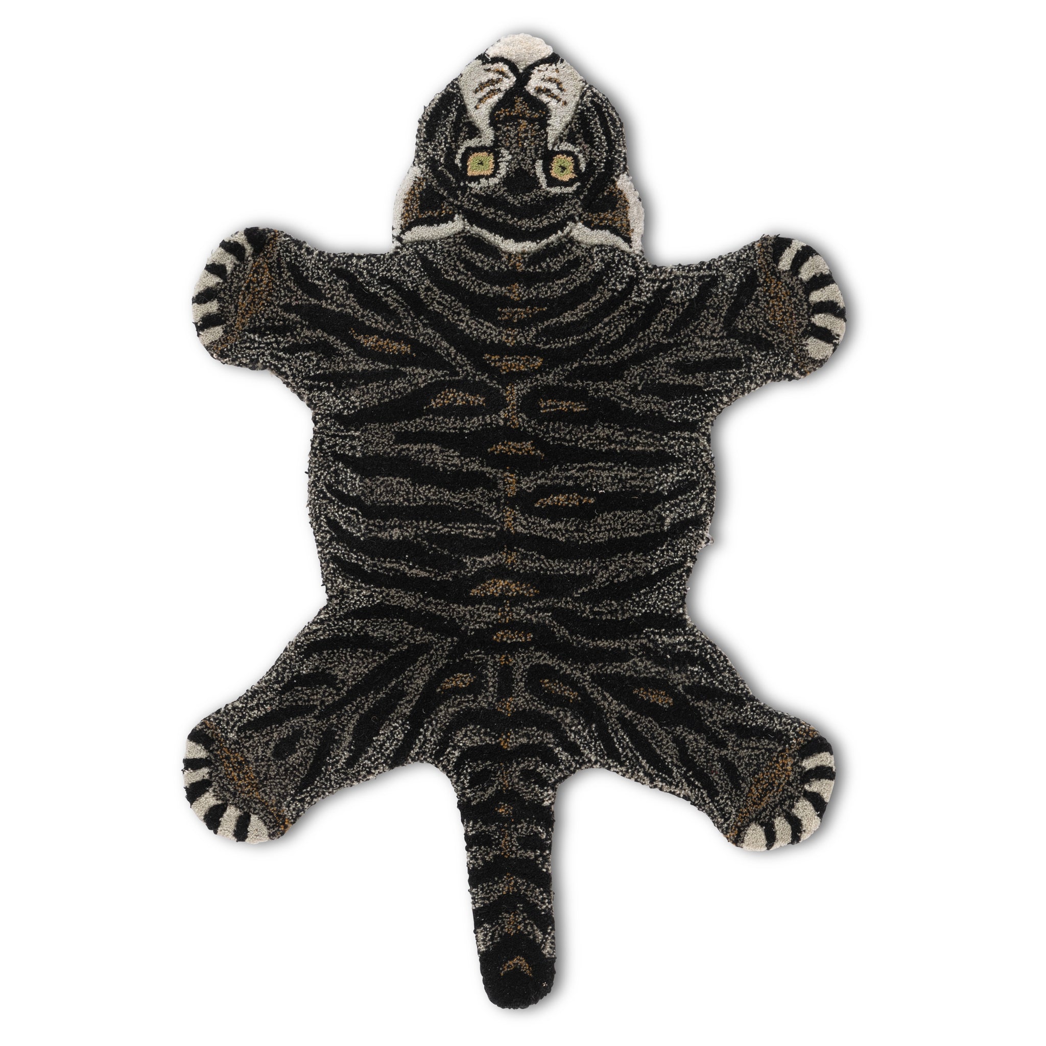 Kids Jungle Animals Black Tiger Wool Rug