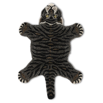Kids Jungle Animals Black Tiger Wool Rug