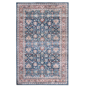 Ultra Soft Touch Transitional Navy Blue Indoor Rug