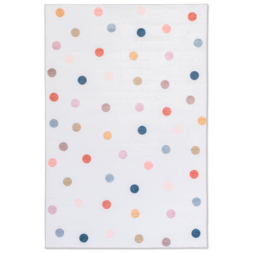 Kids 4' x 6' Ft. Playful Ultra Soft Kids Rug with Multi Polka Dots for Playroom, Nursery, Children Bedroom, Living Room