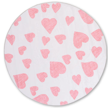 Playful Ultra Soft Kids Round Rug - Love Hearts