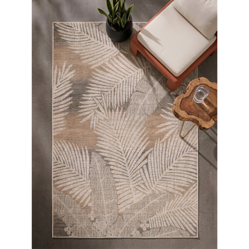 Palm Leaf Beige Outdoor Rug - Erbanica