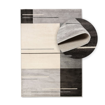 Geometric Soft Grey Charcoal Indoor Rug - ExclusiveOffer