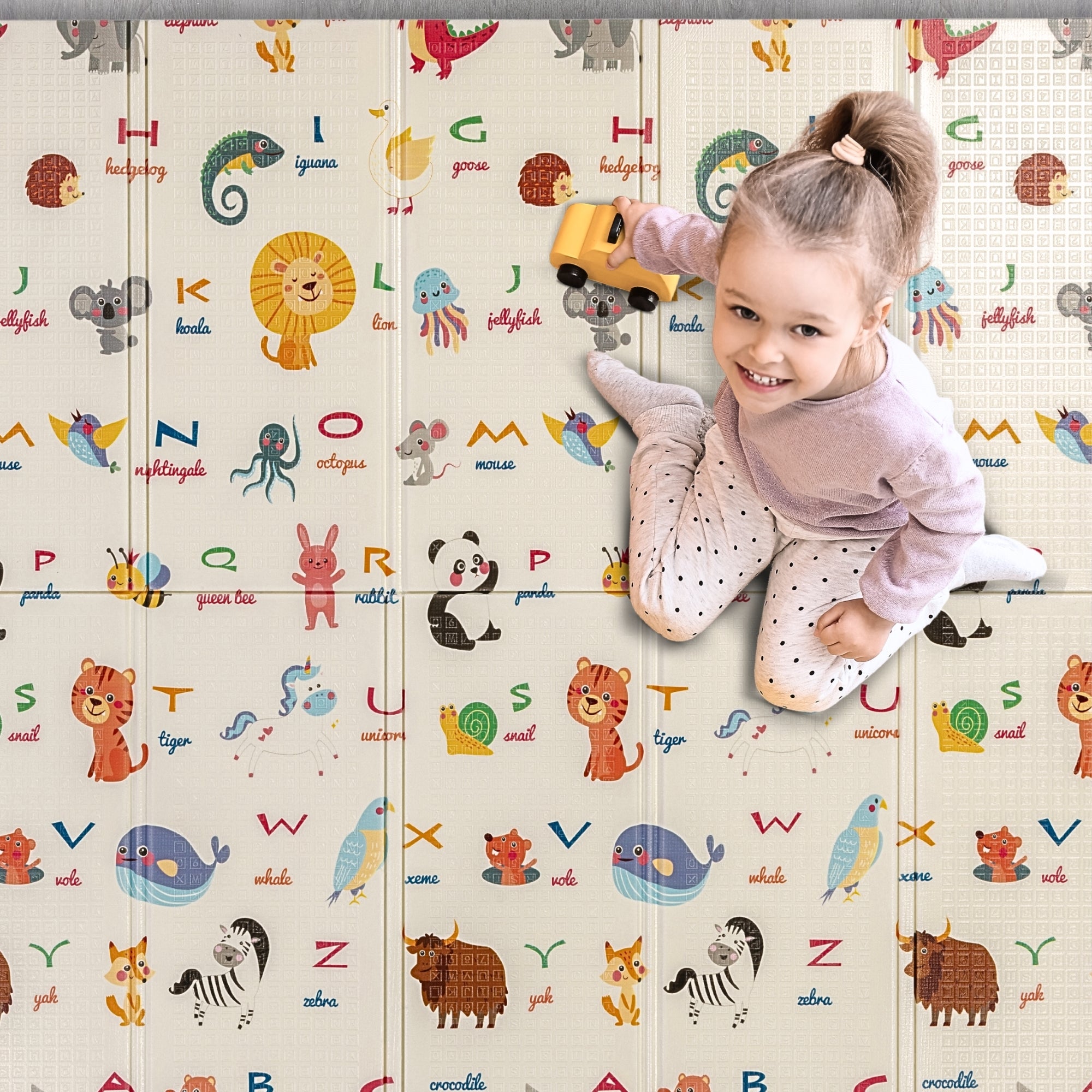 Multicolor Animal Alphabets Reversible Baby Play Mat