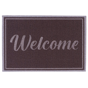 Matologie Deep Burgundy Welcome Easy Clean Indoor-Outdoor Door Mat