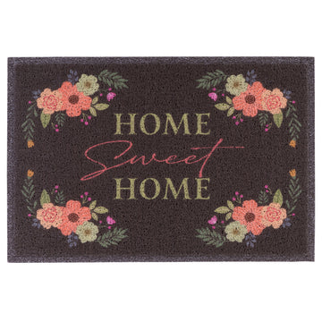 Matologie Charcoal Home Sweet Home Easy Clean Indoor-Outdoor Door Mat