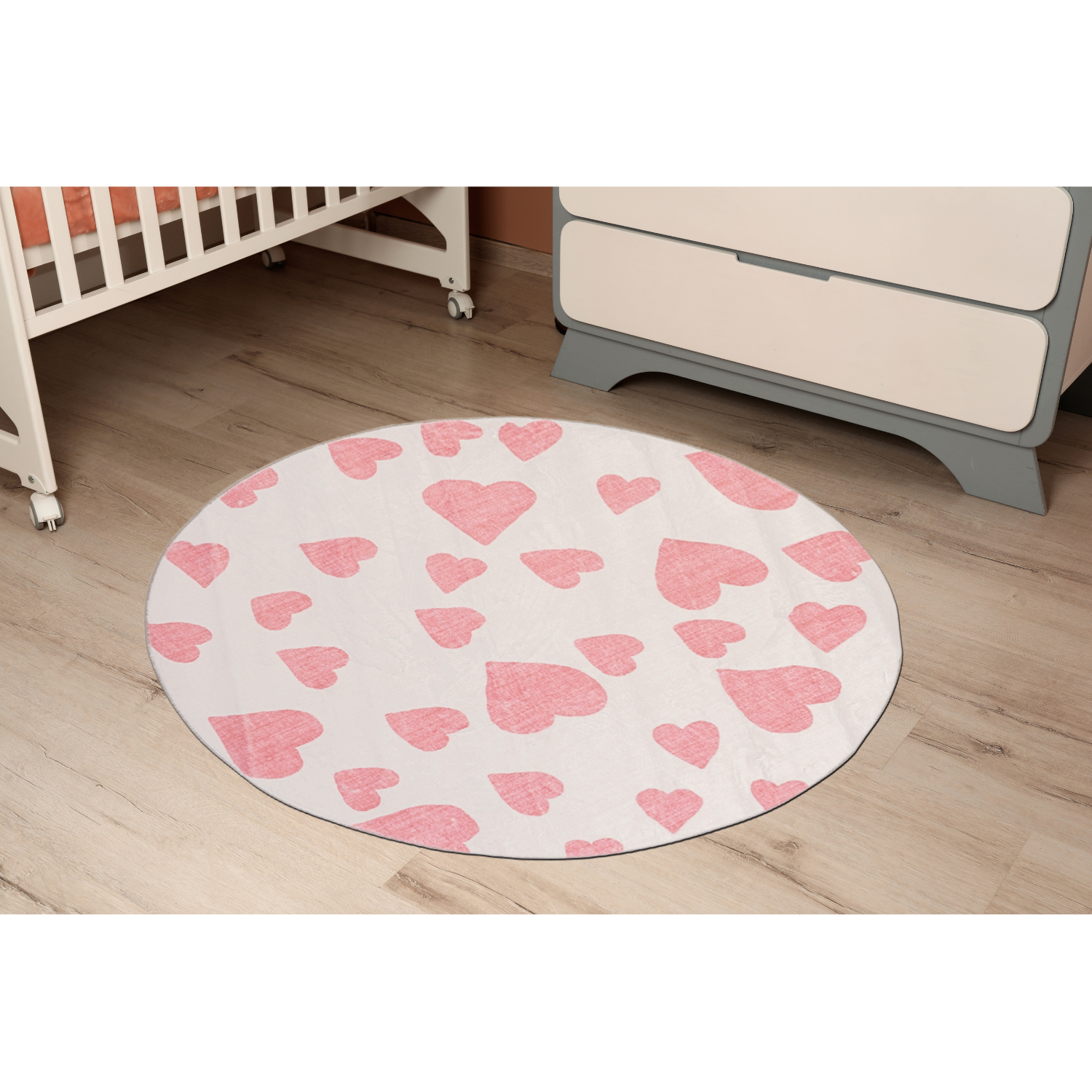 Erbanica Kids 4' x 4' Ft. Playful Ultra Soft Kids Rug with Pretty Love Hearts for Playroom, Nursery, Children Bedroom, Living Room