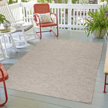 Tapis d'intérieur/extérieur en argent massif à séchage rapide ERBANICA DÉCOR