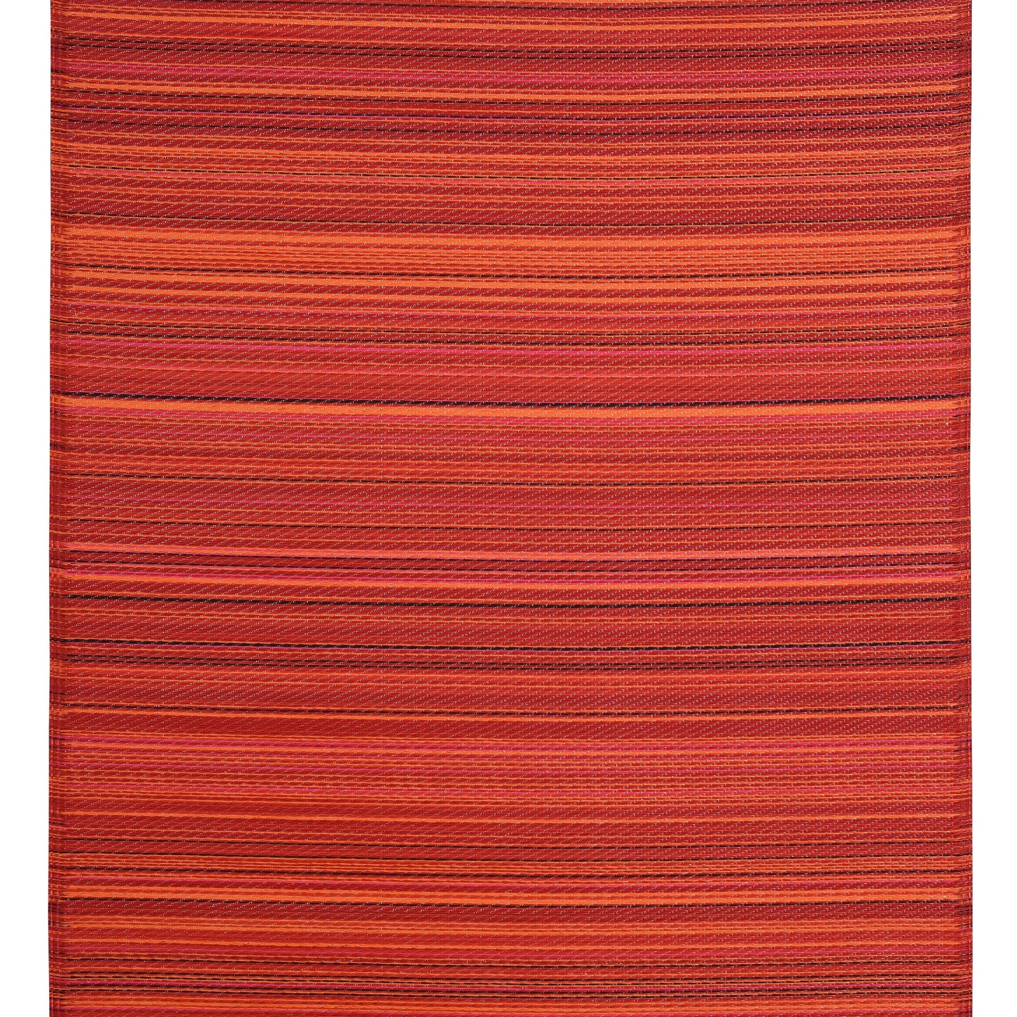 Red Multicolor Global Stripe Indoor Outdoor Rug - World Market