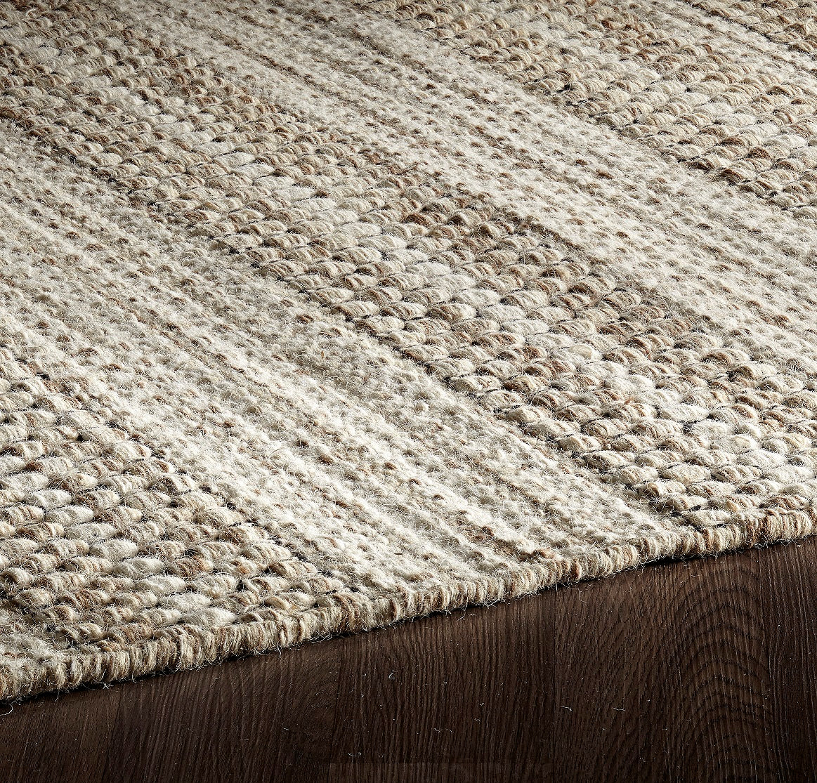 Handmade Sand Natural Reversible Wool Rug