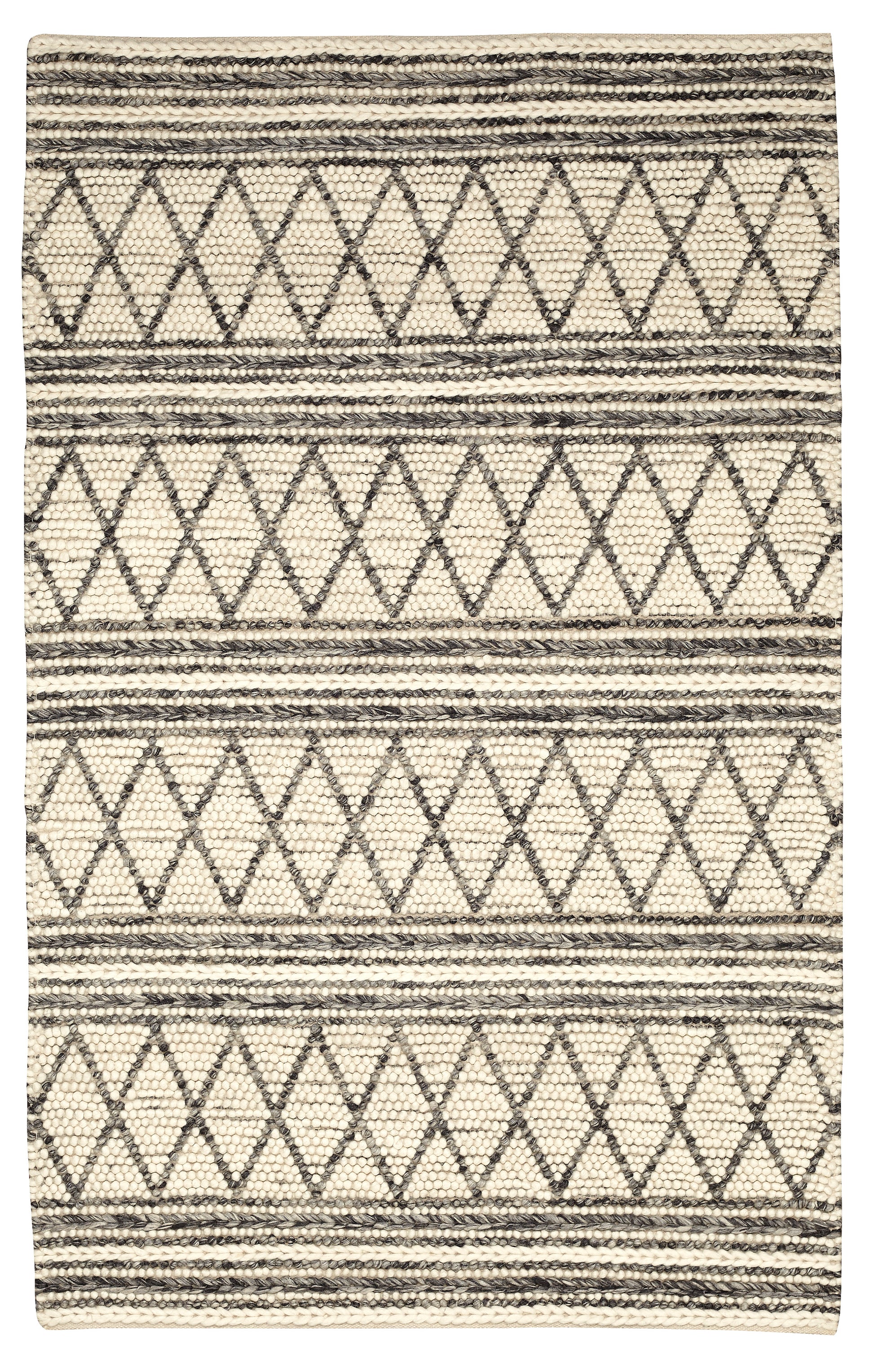 Hand Knotted Wool Ivory Grey Area Rug - Erbanica
