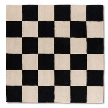 Abstract Checkered Wool Indoor Rug