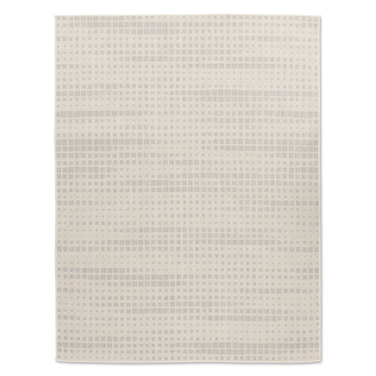 Quick Dry Grey Windowpane Indoor Outdoor Rug for Patio Backyard Deck B