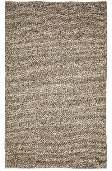 Tapis gris en laine fait main de galets luxueux et moderne